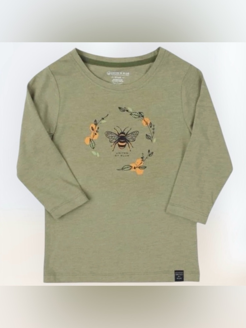 NWT United By Blue Long Sleeve Organic Cotton Graphic Tee Bees Girls